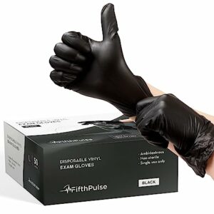 Black Vinyl Disposable Gloves Large