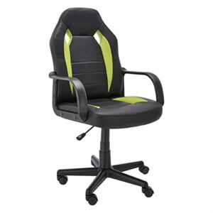 Amazon Basics Racing/Gaming Style Office Chair -Faux Leather, Green