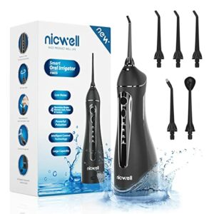 Water Dental Flosser Cordless for Teeth - Nicwell 4 Modes Dental Oral Irrigator